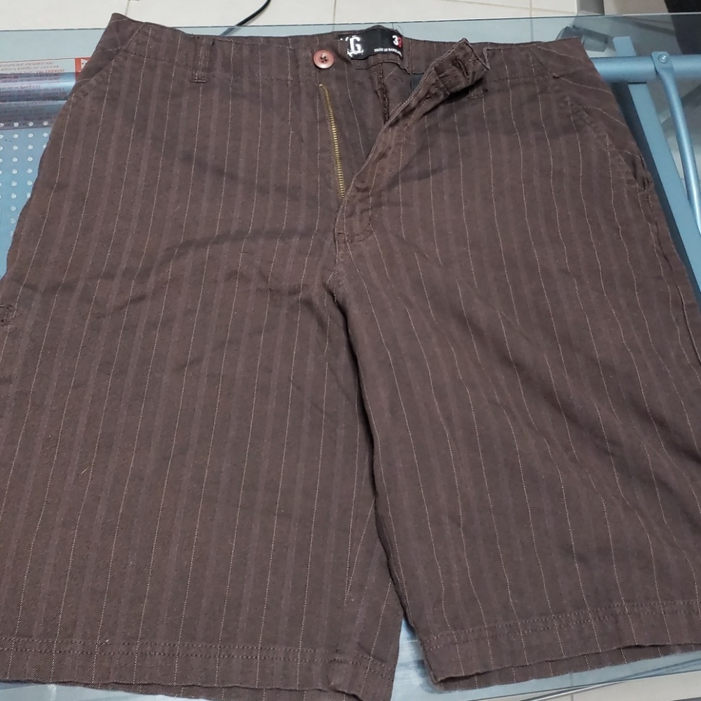 Mens brown striped shorts